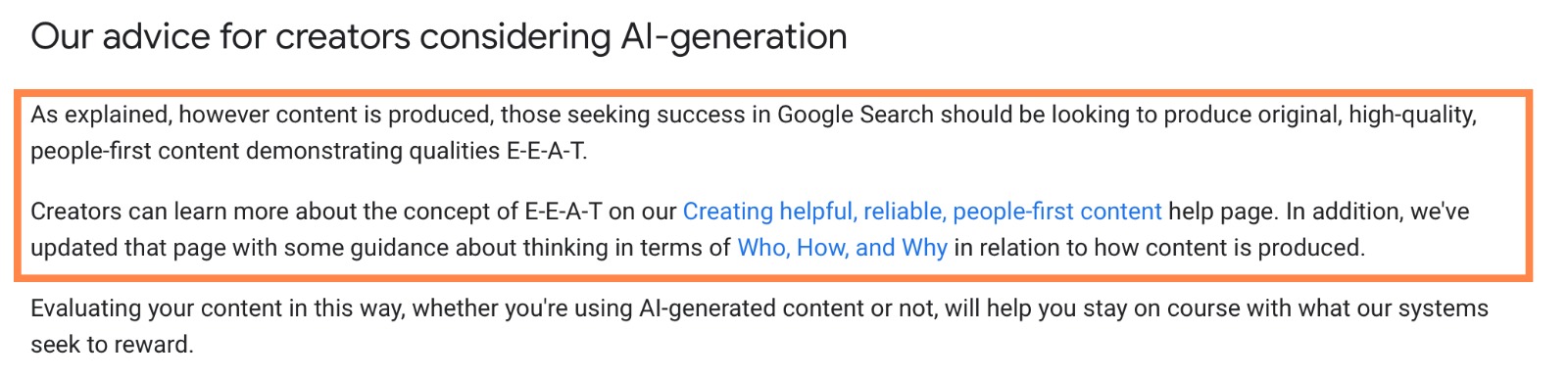 Google advises content creators not to overuse AI content