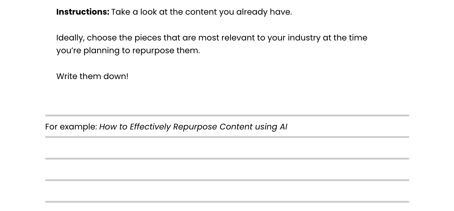 Step 1: Review Existing Content