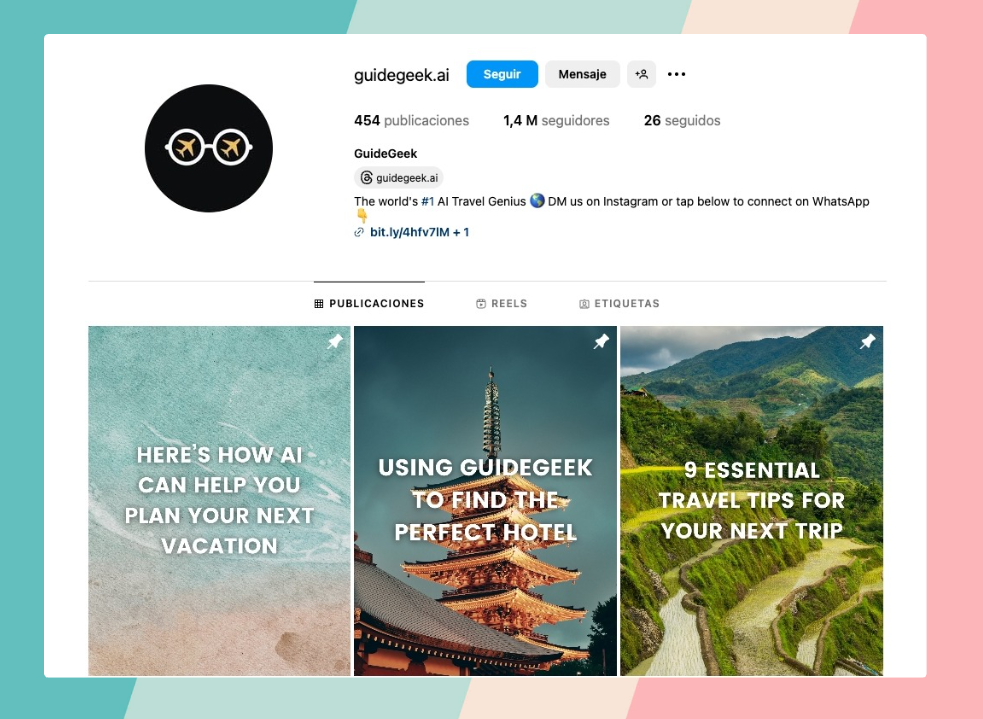 With over 1.4M followers, GuideGeek proves how SaaS brands can create an AI model for Instagram that delivers real-time value and engagement.
