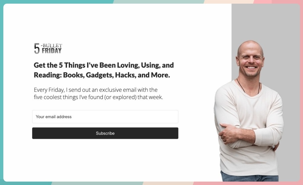 Personal brand newsletter example